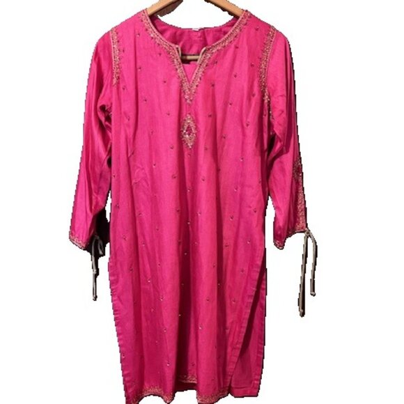 Pink Embellished Indian Ethnic Kurta Small/36 - Picture 1 of 10